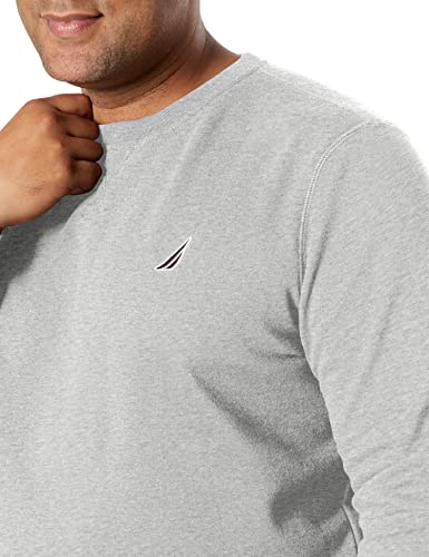 Nautica Men's Basic Crew Neck Fleece Sweatshirt – Large Grey Heather