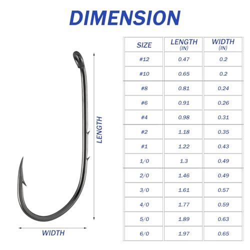 100 Pack Baitholder Fishing Hooks - Freshwater & Saltwater #10