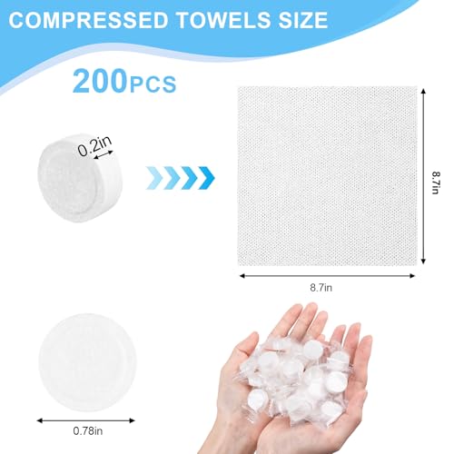 200 PCS Compressed Towel, Disposable Thicker Portable Towels, Camping