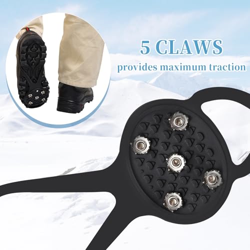 Ice Grippers Traction Cleats for Shoes - Black, 2 Pairs