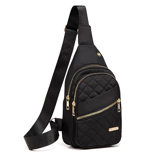 Small Crossbody Sling Bag for Women - Lightweight Nylon Hiking Backpack