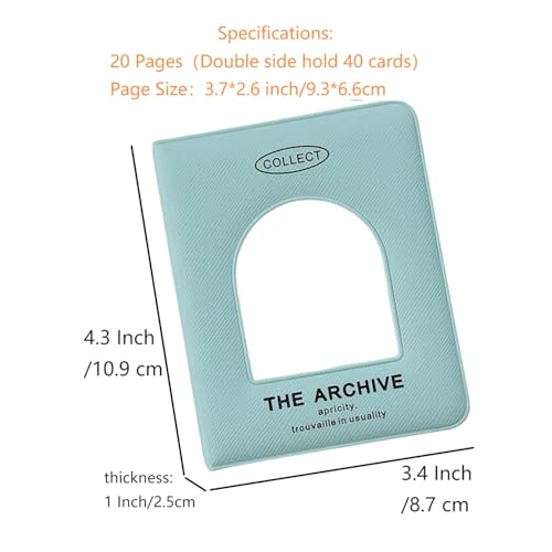 Mini Card Binder - 1-Pocket, 40 Pockets, Blue - Trading Card Holder