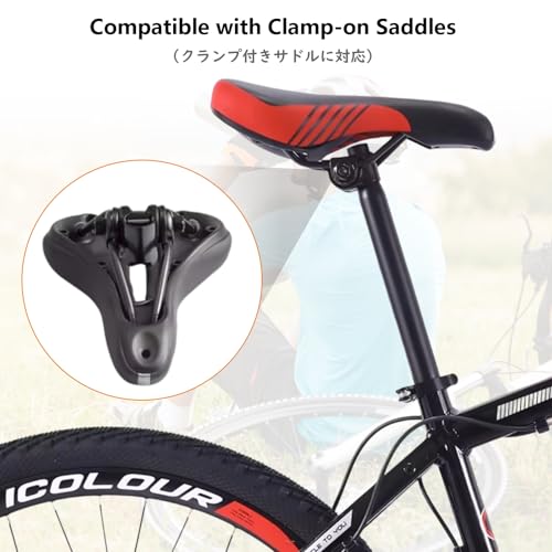 Aluminum Alloy Bike Seatpost Shock Absorber 350mm - Black - 27.2mm