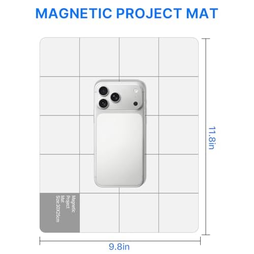 Large Size Magnetic Project Mat SHOWPIN Small Parts Work Mat with A Board Marker - Preventing The Small Screws from Getting Lost and Unorganized (9.8x11.8 inches)