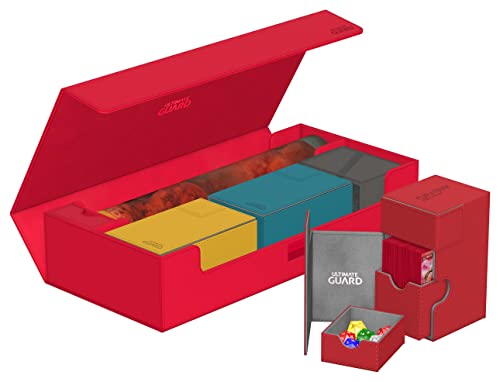 Ultimate Guard Superhive 550+ Deck Case Red for Double-Sleeved Cards, Magnetic Closure