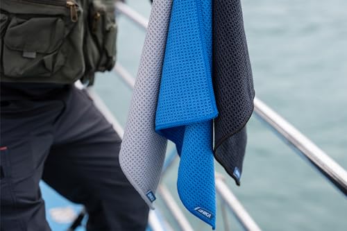 Microfiber Fishing Towels - 16” x 16”, Pack of 3 - Black, Grey, Blue