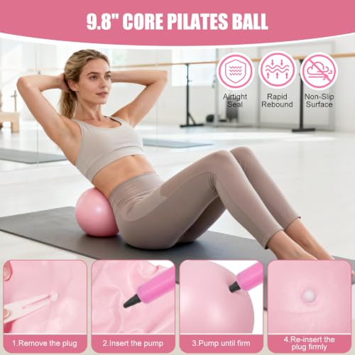 21PCS Pilates Equipment Set for Women - Pink Home Pilates Kit