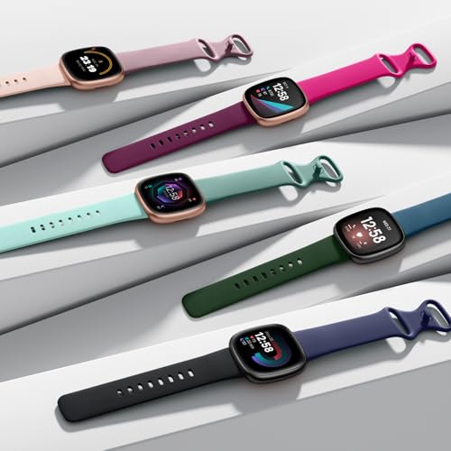 Soft Replacement Sport Band for Fitbit Versa 3/4 & Sense 2 - Black, Large