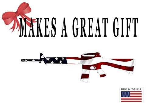 AR-15 Rifle Decal Sticker with USA Flag - 6.5" Vinyl Car Bumper