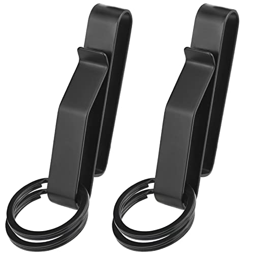 Tactical Key Holder - Stainless Steel Belt Clip Key Ring Holder, 2 Pack