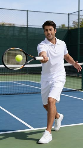 Men's Golf Polo Shirt - Moisture Wicking, Quick Dry - Medium/White