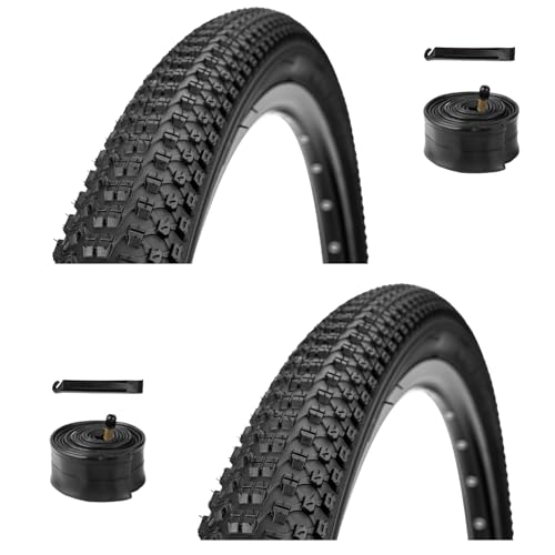 WHEELO 26x1.95 Folding Mountain Bike Tires Set with Tubes - Compatible with 26-Inch MTB