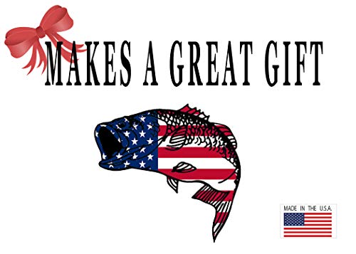 Bass Fishing USA Flag Vinyl Decal - 3x3 Inch Patriotic Bumper Sticker
