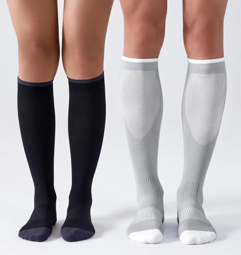 Compression Socks for Men & Women - 15-20mmHg Knee High - Small-Medium / 3 Pair Mix