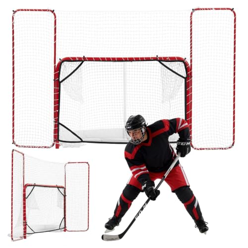 Portable Steel Hockey Goal with Backstop & Targets - 10x6FT