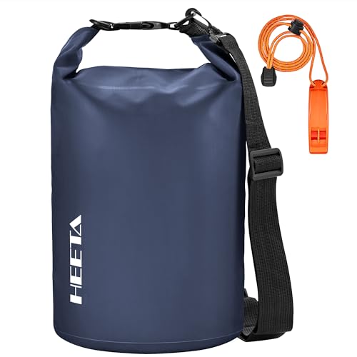 HEETA 10L Waterproof Dry Bag Backpack with Emergency Whistle – Dark Blue