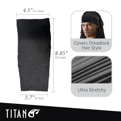 Spandex Dreadlocks Braids Band - Stretch Headband for Locs - Black