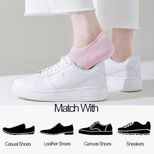No Show Socks for Women - Low Cut Athletic Invisible Liner, 4 Pairs, White