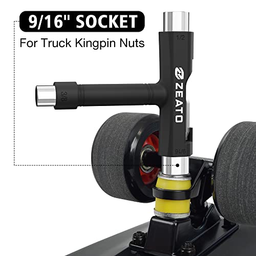 Multi-Function Skateboard T Tool - Portable Accessory - Black