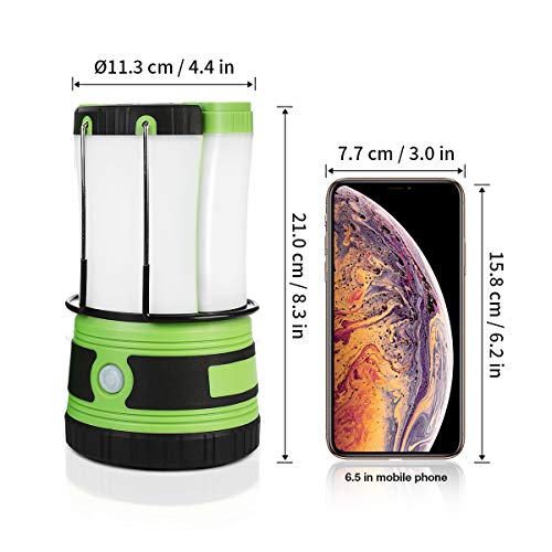 Lepro LED Camping Lantern Rechargeable or Battery Powered, 1000lm Camping Light with Detachable Flashlights Combo, 4 Modes, Portable Outdoor Lantern for Hiking, Hurricane Emergency, Fishing