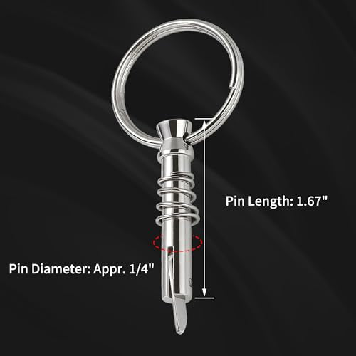 Bimini Top Quick Release Pins 1/4 inch Diameter with Drop Cam and