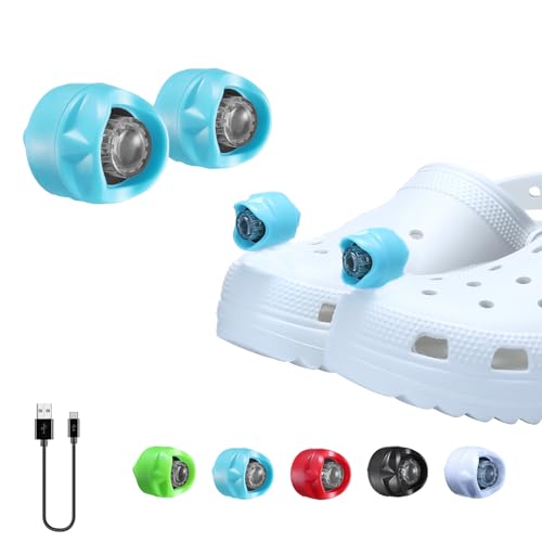 Rechargeable Shoe Headlights - 2pcs Clog Charm Lights - Blue