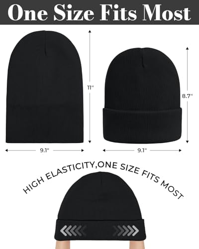 Satin Lined Beanie for Women & Men - Black, One Size