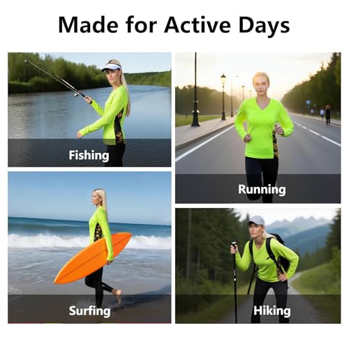 Women's UPF 50+ Sun Protection Long Sleeve Hiking Shirt - X-Small Yellow