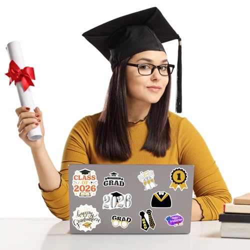 50Pcs Graduation Stickers 2026 - Waterproof Vinyl Decorations
