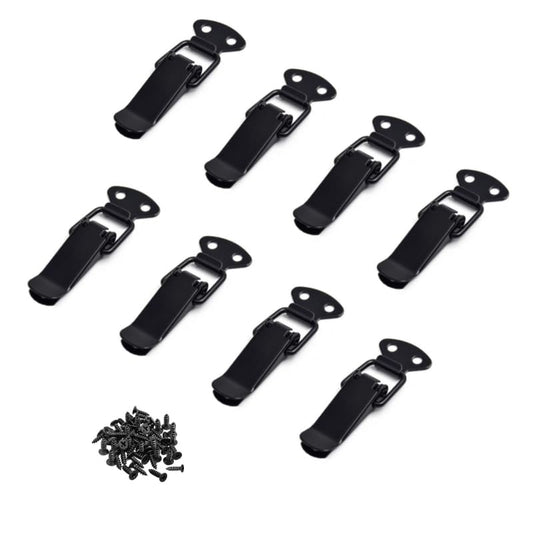 Latch Black Toggle Latch, Steel Spring Loaded Toggle Latch, Black Catch Hasp Clamp Clip Lock with for Cabinet, Wooden Case, Box(8 Pcs)