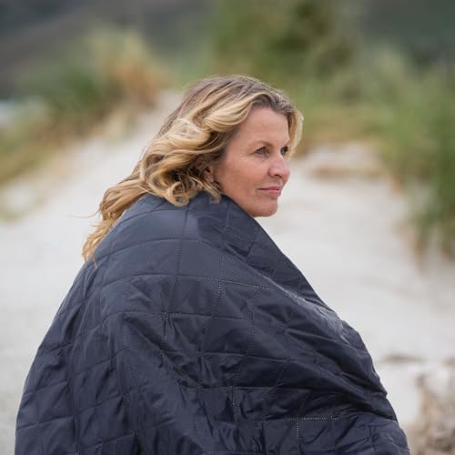 Tranqun Navy Blue Waterproof Outdoor Stadium Blankets 2 Pack, 78x55 Inches
