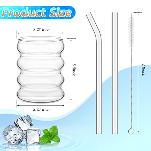 Tessco for You 4-Pack Clear Glass Drinking Cups 13.5 oz - Creative & Elegant Design