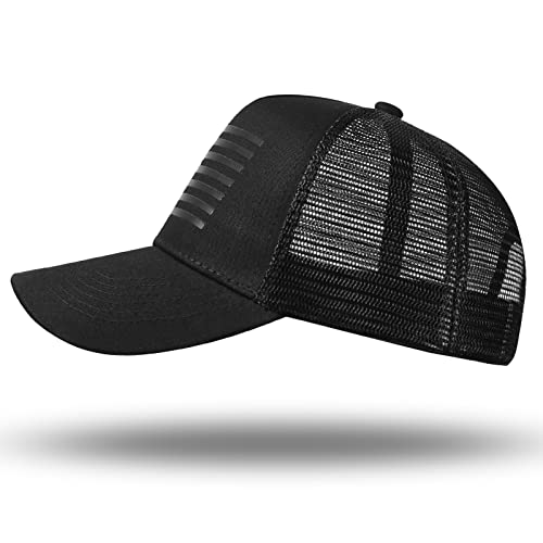 American Flag Trucker Hat with Snapback – Unisex Baseball Cap