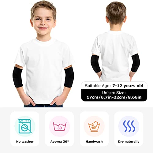 Kids Elbow Compression Sleeves - 2 Pairs, Medium for Sports