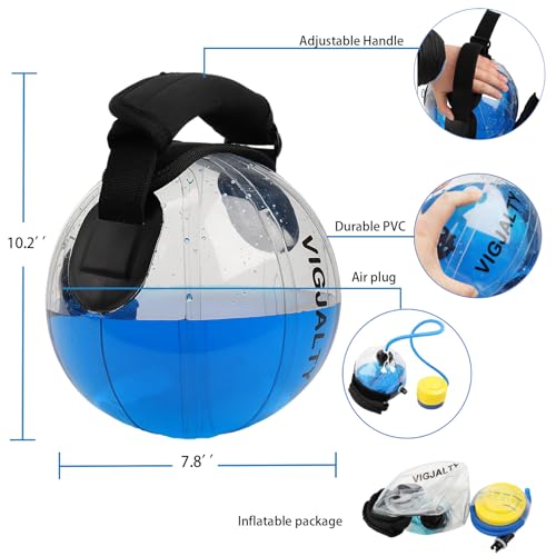 VIGJALTY Aqua Water Weights Bag for Arm & Shoulder Rehab - Clear, 12 lbs