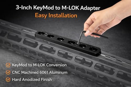 Keymod to Mlok Adapter Converter - 3 Inch, Pack of 1