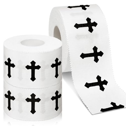 Christian Athletic Tape - 3 Rolls Cotton Sports Wrap for Joint Support