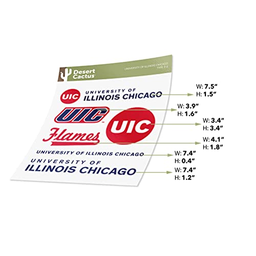 Desert Cactus Illinois Chicago Flames Sticker Decal 8.5 x 11 inches - Premium Vinyl