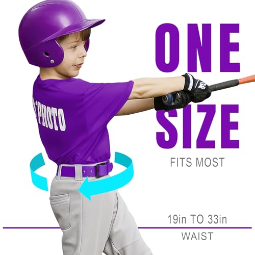 Kids Baseball & Softball Socks with Nickel-Free Adjustable Belt - H-Purple