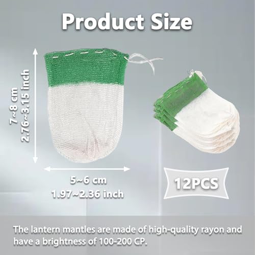 High-Quality Lantern Mantles for Gas Lamps - 12 Pack