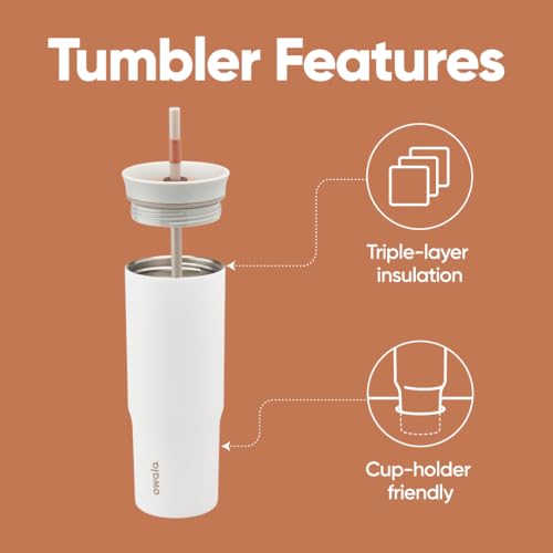 Owala 24 oz Stainless Steel Water Bottle with Removable Straw - Iced Tea Tumbler
