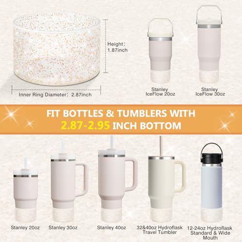 Glittering Silicone Boot for Stanley Quencher 40oz - Transparent Gold