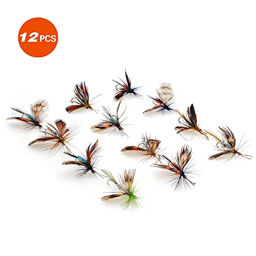 Handcrafted Fly Fishing Kit - 12pcs Realistic Lures