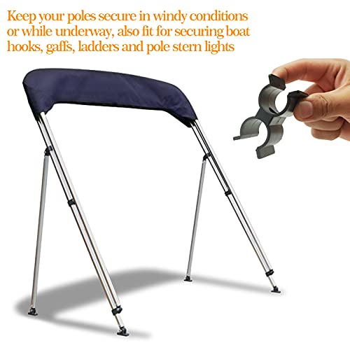 Bimini Top Pole Clips - Anti-Rattle Security Boat Accessories