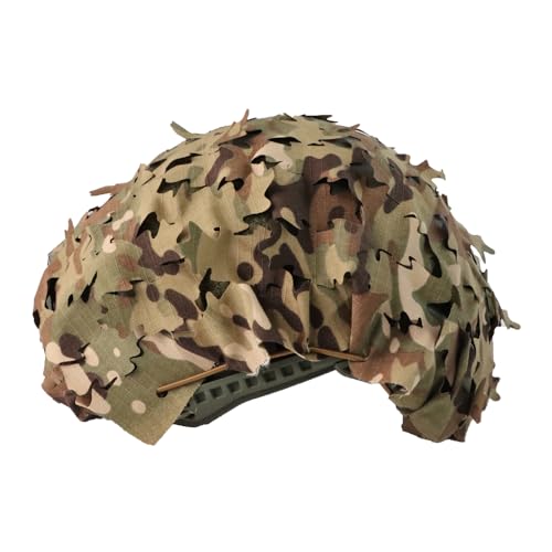 JOAXOR DP 3D Laser-Cut Tactical Helmet Cover, Breathable Mesh Camouflage