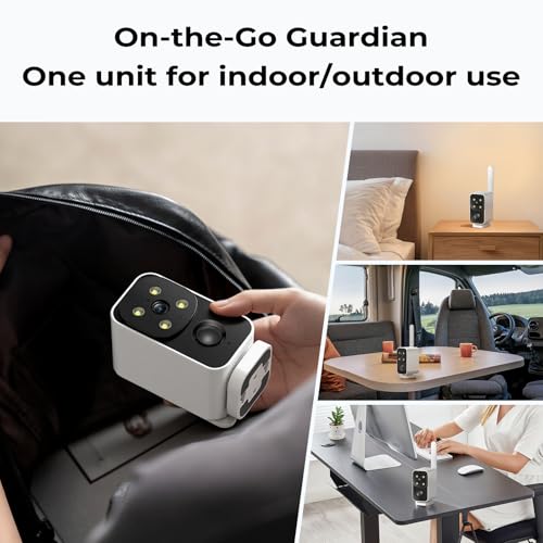 SEHMUA Cellular Security Camera, No WiFi Needed, 180¡Æ Auto Pan, Portable Outdoor&Indoor, Pre-Installed 4G LTE SIM Card, Solar Powered, PIR Motion Alerts, 2K Color Night Vision