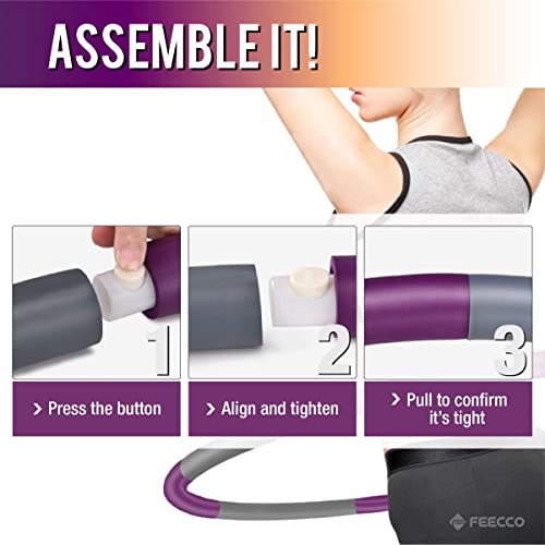 Weighted Fitness Hoop - 3.2 LB, 8 Detachable Sections for Weight Loss