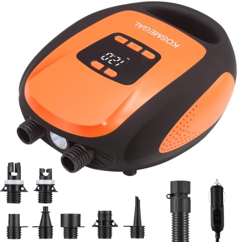 Electric Paddle Board Pump - 20PSI Air Compressor, Orange