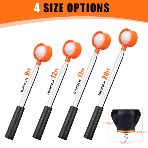 16.3Ft Stainless Steel Golf Ball Retriever with Grabber for Putter - BirdieBlast