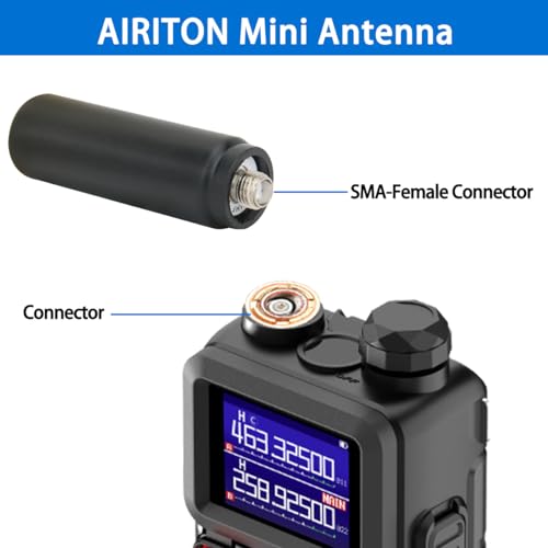 Mini UHF Two-Way Radio Antenna - 2.28 Inch SMA Female (4 Pack)